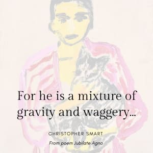 Cat Painting: For He Is A Mixture of Gravity and Waggery by Anne-Louise Ewen 