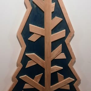 Works in progress/Experimental by Robert E LeBlanc  Image: Evergreen made from recycled Oak. Approximately 50" tall