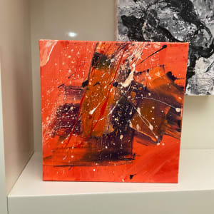 Orange-pink-red, small 2 by Mandy Damirali 