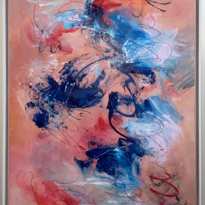 New connection/ Express yourself by Mandy Damirali  Image: Framed, may hang horizontal or vertical. Wooden off-white frame 5cm depth