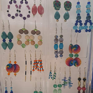Earrings on a stand Display by Perry Art Productions "Finding The Beauty"              50% off entire site!
