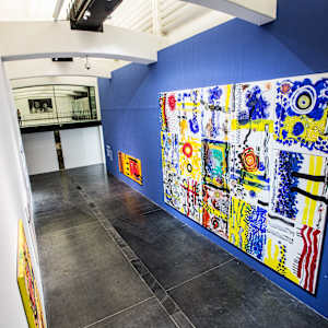 Monk Time Suite all 15 modules by Peter Wayne Lewis  Image: MonkTimeSuite,2013(15modules,255x360in)AcrylicOnLinen@UCA_topdown2-January2016; Highest Rez 21.8 mb