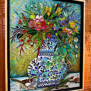 Sparrow & Vase by Laura McKellar 