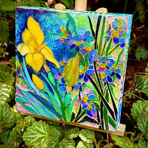 Iris and Spiderwort by Laura McKellar 