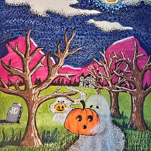 Ghostly Stroll to the Pumpkin Parade (PRINT) by Jessica Kunnas
