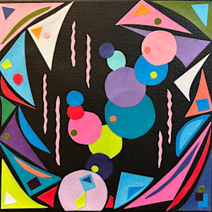 “Stained Glass” Collage No. 26 -  “Joyeux” by Mariana D Kramer