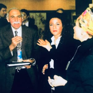 Autobiographic Pictures by Renee Fabbiocchi  Image: 2009, NYC United Nations - I was invited to present at the United Nations headquarters in New York my research on Metamedicine - my repainted and healed Sacrum.
Here, I presented in front of Director Michael Cassandra my lifelong Research for PEACE and my "STELLINA" Mission for a world educated in Metaphysics with the Genesis of the Soul, which has so far been tabooed by various systems. It was a great satisfaction to have many friends as guests, especially from my Yoga group - Daniela Cerati and Leonardo Tristano - and a representative from Deutsche Bank Munich, Birte Meisenberg. Page 189 of my Autobiography

2009, NYC United Nation - Grazie alle mie ricerche sulla Metamedicina - il mio Osso Sacro ridipinto e guarito - fui chiamata ad esporre addirittura nella sede delle Nazioni Unite a New York. 
Qui esposi la mia Ricerca di PACE di tutta la mia vita, e la mia Missione "STELLINA" per un mondo educato alla Metafisica con Genesi del'Anima, finora tabuizzata dai vari sistemi, davanti al Direttore Michael Cassandra. Grande soddisfazione avere come ospiti tantissimi amici, specialmente dello Yoga - Daniela Cerati e Leonardo Tristano - ed una rappresentante della Deutsche Bank München, Birte Meisenberg. Pagina 189 Autobiografia