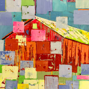 Orange and Red Tobacco Barn by jo smith