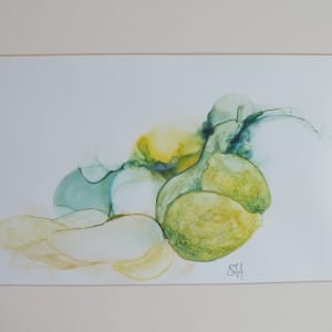 Citrons Verts  Image: Citrons Verts - Alcohol Ink Mounted