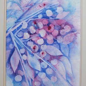 Frosted Cherries by Sarion Gravelle-Harris  Image: frosted Cherries - Abstract Countryside Mounted