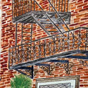 Fire escape at Waverly and 11th St. by Lon Bender 