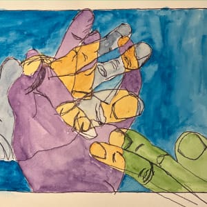 Hands Intertwined Blue by Lon Bender