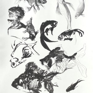 Goldfish sketches, litho by Philine van der Vegte