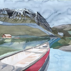 Lake Louise  | Red Canoe by Linnea Martina  Hannigan 