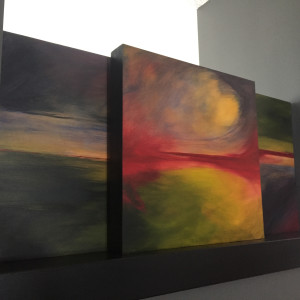 Natures Vibrations Series- Emerging- Triptych by Linnea Martina  Hannigan 