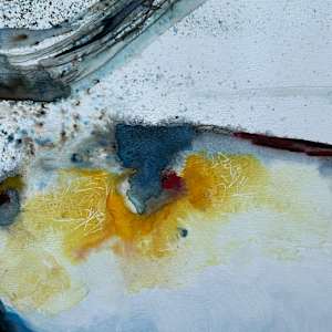Scratched beneath the surface Series | Blue Seeping through 1 by Linnea Martina  Hannigan 