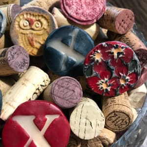 Ceramic/Encaustic · Wine Savers · Cork Stopper  Image: Group of Wine cork Savers