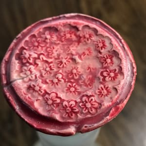 Ceramic/Encaustic · Wine Savers · Cork Stopper  Image: All red Flowers