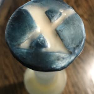Ceramic/Encaustic · Wine Savers · Cork Stopper  Image: Blue X