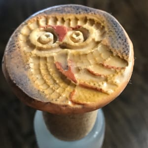 Ceramic/Encaustic · Wine Savers · Cork Stopper  Image: Owl·Yellow