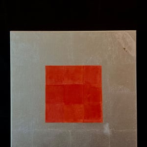 SILVER WITH WARM RED SQUARE by Maria Cerro 