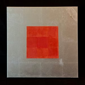 SILVER WITH WARM RED SQUARE by Maria Cerro 