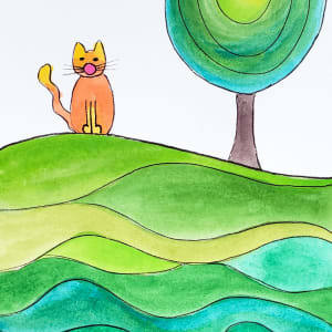 Orange Bubble Cat 2020 by Jo Claire Hall, Image 1.