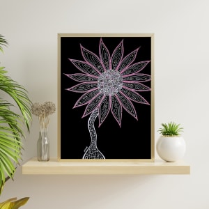 Black and White and Pink Flower 2014 