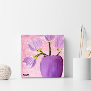 Purple Tulips on Pink 2013 by Jo Claire Hall 