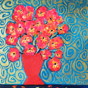 Flower Vase with Gold Swirls 2022 by Jo Claire Hall