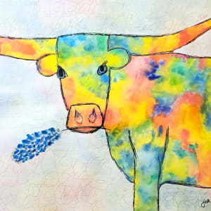 Watercolor Tie Dye Longhorn 2019