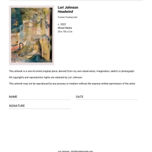 Headwind by Lori Johnson Fine Art  Image: Headwind - Certificate of Authenticity