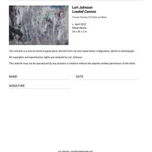 Loaded Cannon  Image: Loaded Cannon - Certificate of Authenticity
