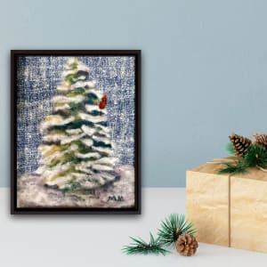 Snowy Tree with Cardinal by Michelle Moats 