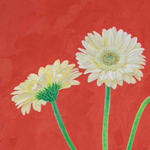 Three Gerberas and a vase by Christine O'Brien 