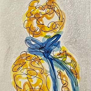 Classic Orange and Blue Gourd Chinoiserie by JJ Hogan 