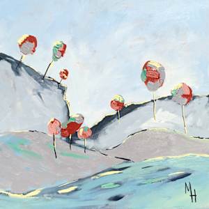 Red Lollipop Trees by Meredith Howse Art