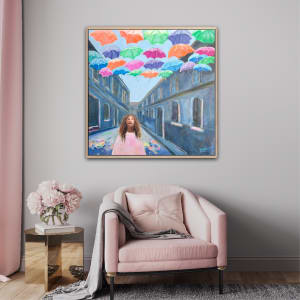 Umbrella Colour Cascade by Meredith Howse Art 