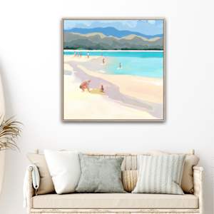 Mother and Child at Lanikai Beach by Meredith Howse Art 