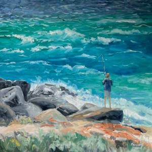 Fishing at Cape Leeuwin Western Australia by Meredith Howse Art