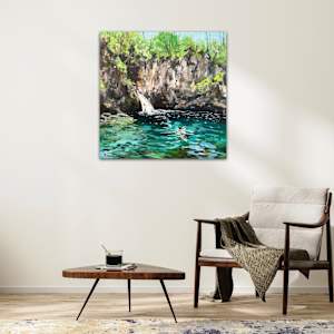 Swimming at Blue Eye by Meredith Howse Art 