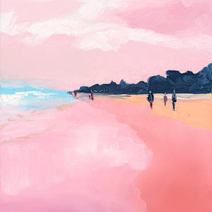 Sunshine Beach in Pink - Print by Meredith Howse Art, Image 1.