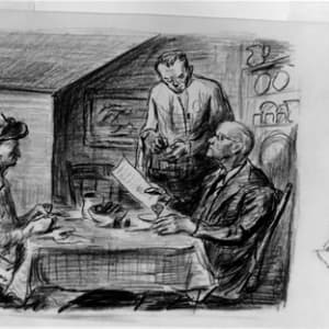 "Mrs. Kate Robinson and Mr. Dawes in a Cafe" by Fred Shane, Image 1.