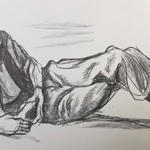 "Picnic, Lake of the Ozarks, Mural at Eldon PO, MO: Reclining Man Sketch". by Fred Shane, Image 1.