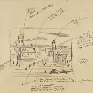 "University of Missouri, Jesse Hall" diagrammatical sketch by Fred Shane, Image 2.