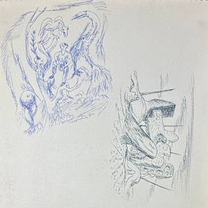 "Two Small Surreal Scenes": "Tempting Fate Sketch" and "Surreal Landscape" named by CLL by Fred Shane, Image 3.