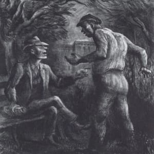 "Two Men in Conversation" named by CLL aka  "Untitled: Two Men" by Fred Shane, Image 1.