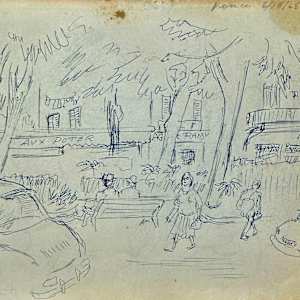 "Street Scene in Vence, 1967" named by CLL by Fred Shane, Image 1.