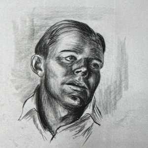 "Portrait Sketch: Picnic, Lake of the Ozars, Mural at Eldon PO, MO" by Fred Shane, Image 1.