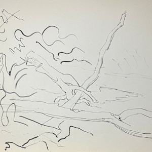 "Logs in a River, Initial Sketch" named by CLL by Fred Shane, Image 1.